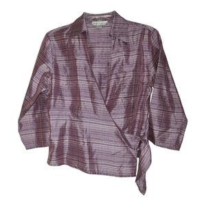 Dressbarn Plum Silk Wrap Top Sz M